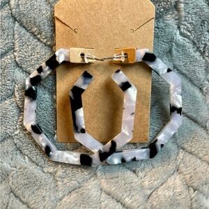 Geometric, Marbled Acrylic Hoops